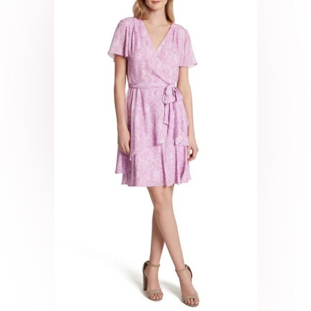 NWOT Tahari pink snake skin wrap dress